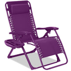 Monochromatic Zero Gravity Patio Chair Recliner w/ Side Tray Headrest