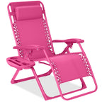 Monochromatic Zero Gravity Patio Chair Recliner w/ Side Tray Headrest