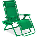 Monochromatic Zero Gravity Patio Chair Recliner w/ Side Tray Headrest