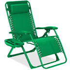 Monochromatic Zero Gravity Patio Chair Recliner w/ Side Tray Headrest