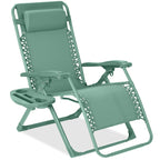 Monochromatic Zero Gravity Patio Chair Recliner w/ Side Tray Headrest