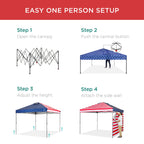 One-Person Setup Instant Pop Up Canopy w/ Side Wall Carrying Case - 10x10ft
