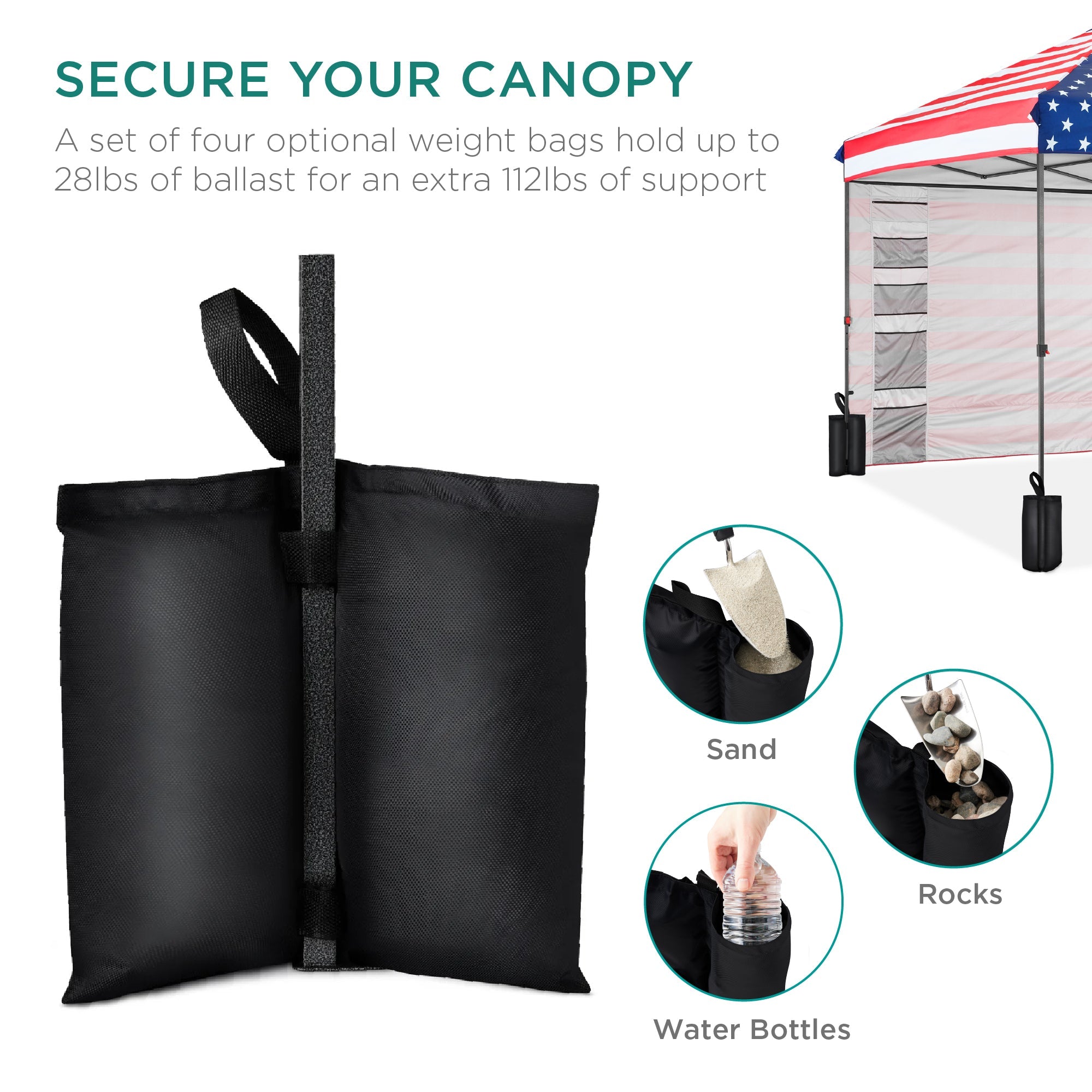One-Person Setup Instant Pop Up Canopy w/ Side Wall Carrying Case - 10x10ft
