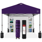 One-Person Setup Instant Pop Up Canopy w/ Side Wall Carrying Case - 10x10ft