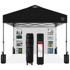 One-Person Setup Instant Pop Up Canopy w/ Side Wall Carrying Case - 10x10ft