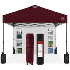 One-Person Setup Instant Pop Up Canopy w/ Side Wall Carrying Case - 10x10ft