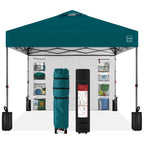 One-Person Setup Instant Pop Up Canopy w/ Side Wall Carrying Case - 10x10ft