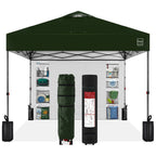 One-Person Setup Instant Pop Up Canopy w/ Side Wall Carrying Case - 10x10ft