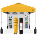 One-Person Setup Instant Pop Up Canopy w/ Side Wall Carrying Case - 10x10ft