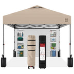 One-Person Setup Instant Pop Up Canopy w/ Side Wall Carrying Case - 10x10ft