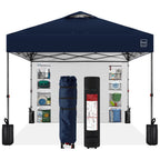 One-Person Setup Instant Pop Up Canopy w/ Side Wall Carrying Case - 10x10ft