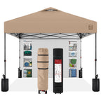 One-Person Setup Instant Pop Up Canopy w/ Side Wall Carrying Case - 10x10ft