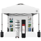One-Person Setup Instant Pop Up Canopy w/ Side Wall Carrying Case - 10x10ft