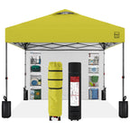 One-Person Setup Instant Pop Up Canopy w/ Side Wall Carrying Case - 10x10ft