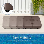 Outdoor Cantilever Base w/ Wheels Locks Fillable 330lb Capacity