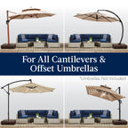 Outdoor Cantilever Base w/ Wheels Locks Fillable 330lb Capacity