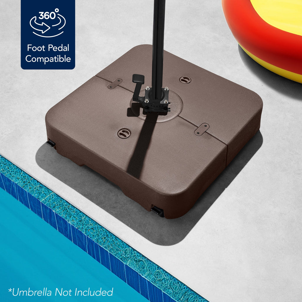 Outdoor Cantilever Base w/ Wheels Locks Fillable 330lb Capacity