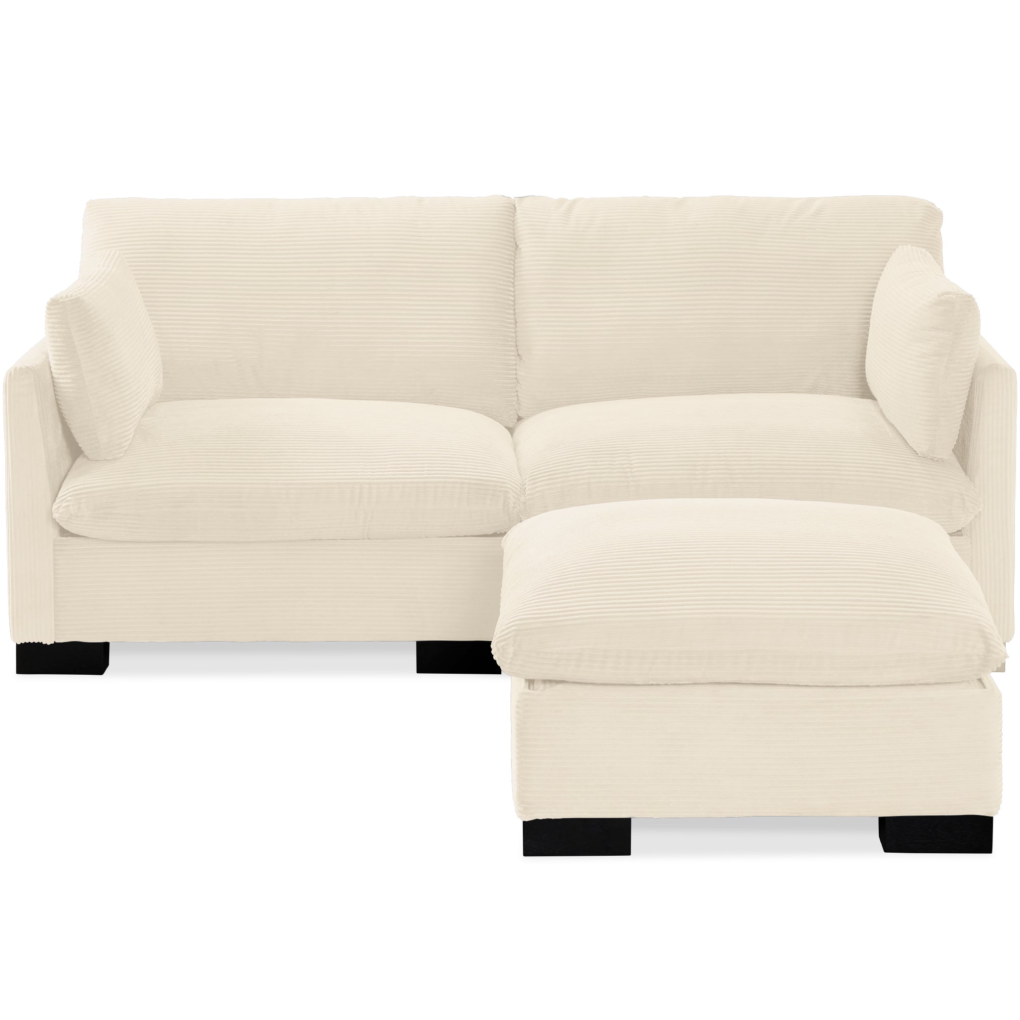Modular Sectional Pillowtop Sofa w/ Ottoman & Storage82in