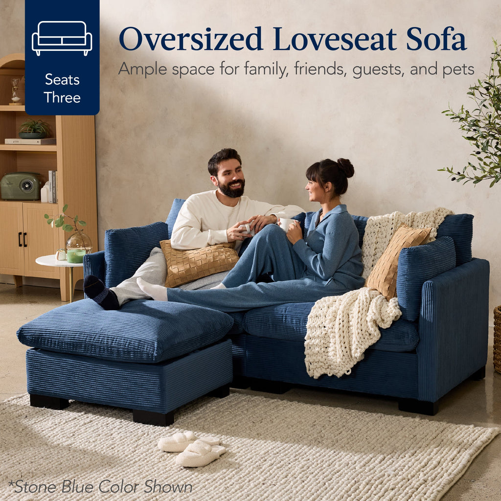 Modular Sectional Pillowtop Sofa w/ Ottoman & Storage82in