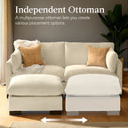 Modular Sectional Pillowtop Sofa w/ Ottoman & Storage82in