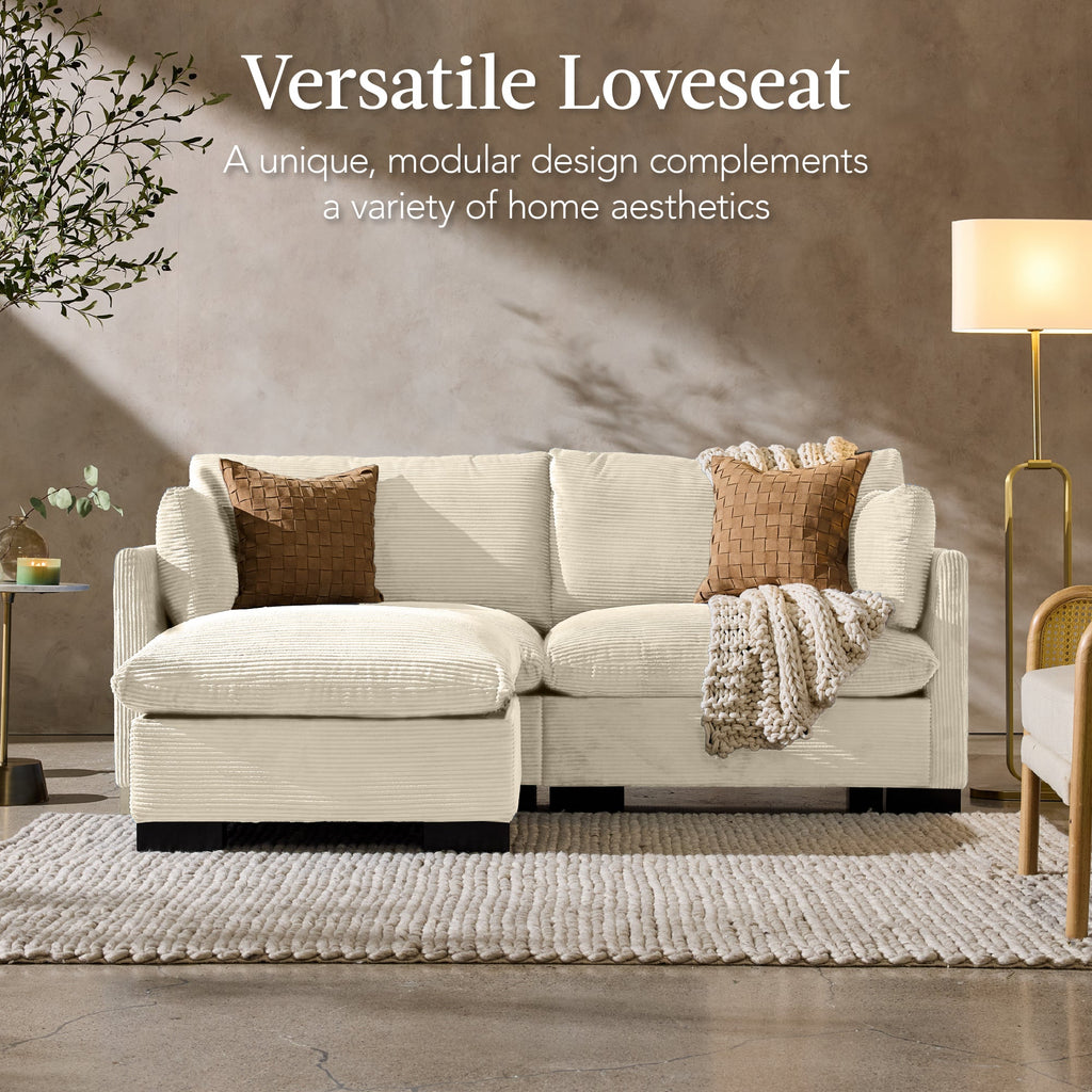 Modular Sectional Pillowtop Sofa w/ Ottoman & Storage82in