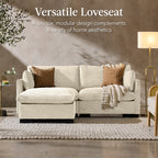 Modular Sectional Pillowtop Sofa w/ Ottoman & Storage82in