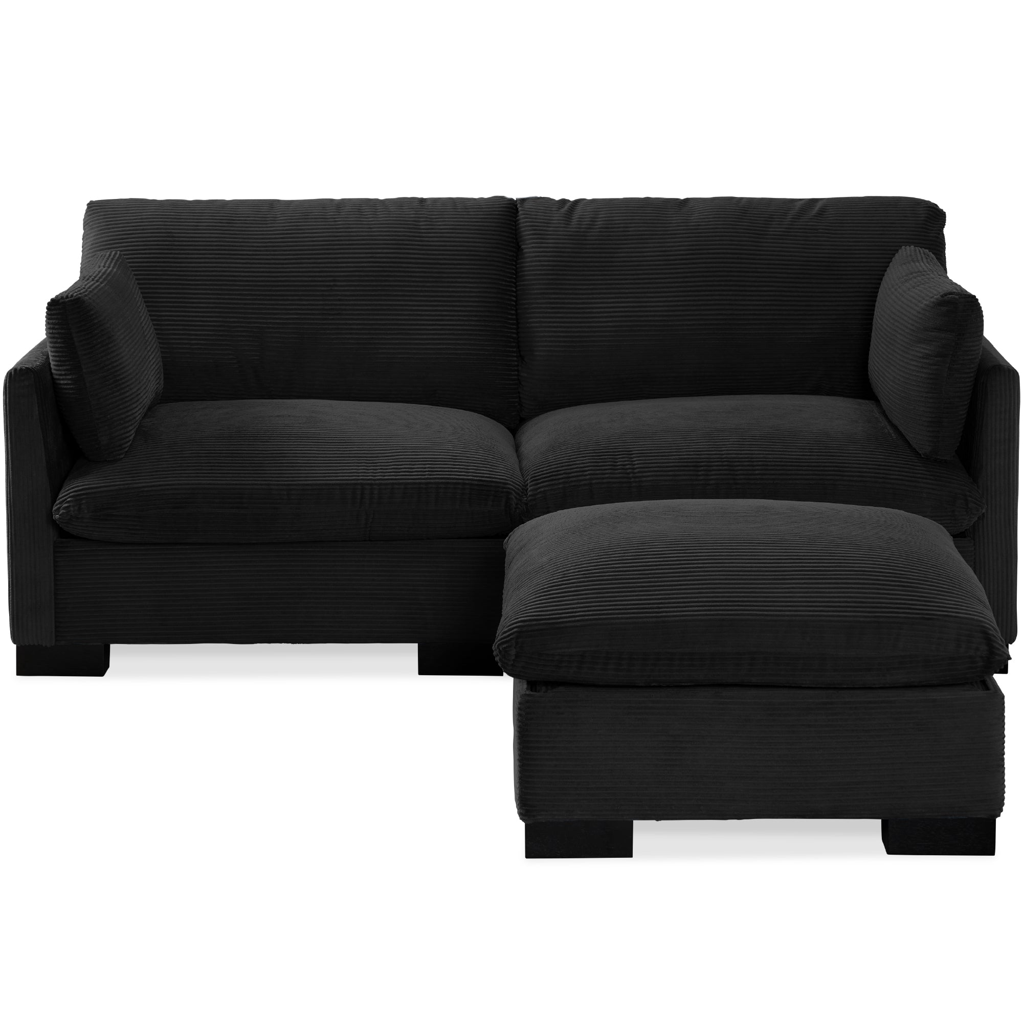 Modular Sectional Pillowtop Sofa w/ Ottoman & Storage82in