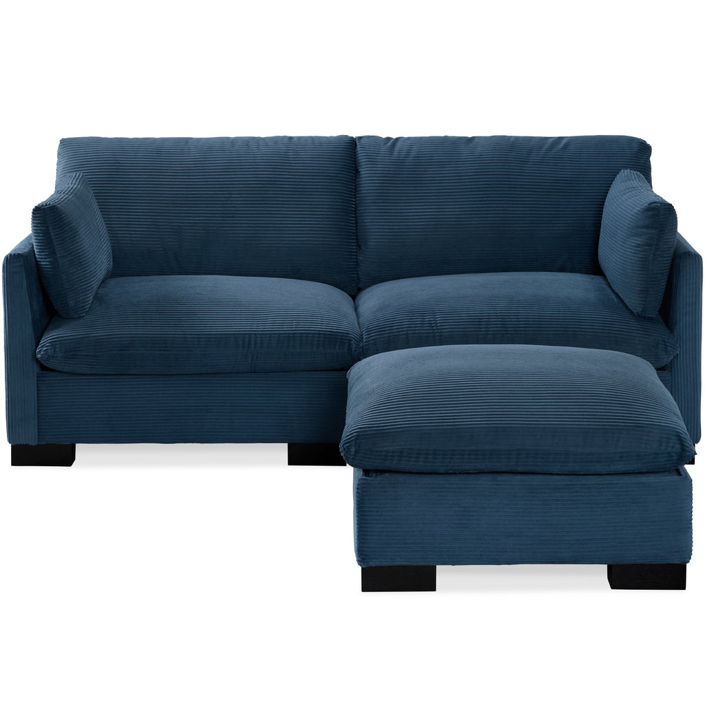 Modular Sectional Pillowtop Sofa w/ Ottoman & Storage82in