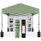 One-Person Setup Instant Pop Up Canopy w/ Side Wall Carrying Case - 10x10ft