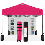 One-Person Setup Instant Pop Up Canopy w/ Side Wall Carrying Case - 10x10ft