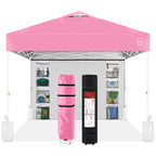 One-Person Setup Instant Pop Up Canopy w/ Side Wall Carrying Case - 10x10ft