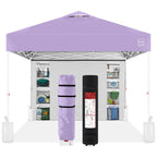 One-Person Setup Instant Pop Up Canopy w/ Side Wall Carrying Case - 10x10ft