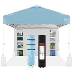 One-Person Setup Instant Pop Up Canopy w/ Side Wall Carrying Case - 10x10ft