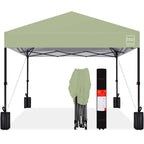 One-Person Setup Instant Pop Up Canopy w/ Case 4 Weight Bags - 8x8ft