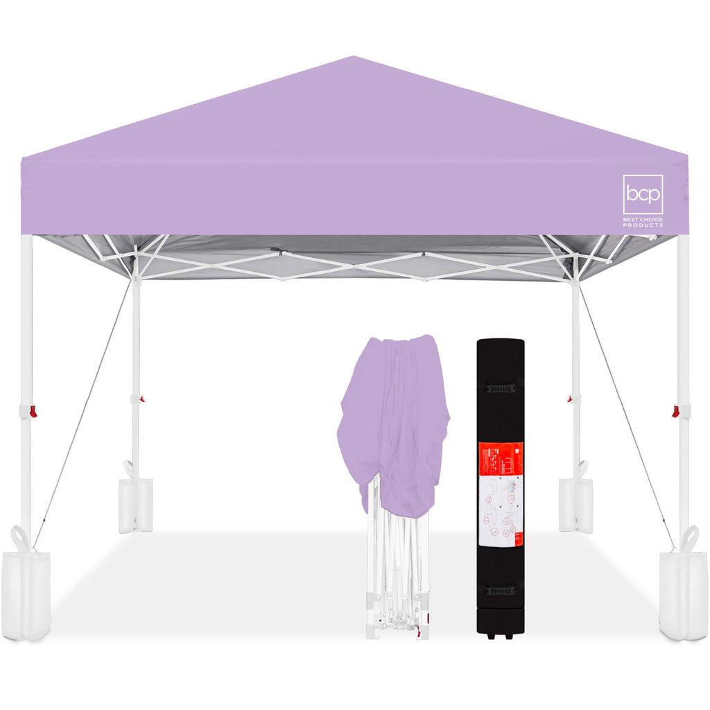 One-Person Setup Instant Pop Up Canopy w/ Case 4 Weight Bags - 8x8ft